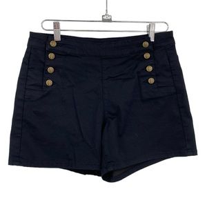 Blackheart Shorts Womens Size 9 Navy Nautical Button Curvy Sailor ModCloth